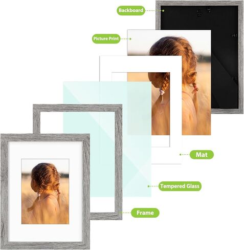 Golden State Art, 16x20 Picture Frame with Mat for 11x14 - High Definition Glass Wall Mounting Horizontal Vertical Display (Silver, 1 Pack) in Kuwait