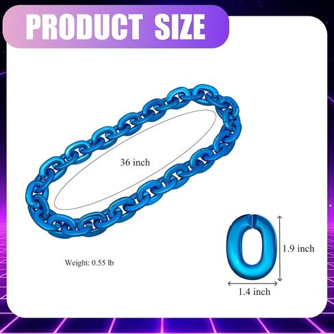 Hip Hop Rapper Big Fake Gold Chain, Thick Punk Chunky Large Plastic Party Chain Costume Necklace, Non-Fading Detachable Chains Mens 80s 90s Jewelry in Saudi Arabia