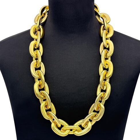Hip Hop Rapper Big Fake Gold Chain, Thick Punk Chunky Large Plastic Party Chain Costume Necklace, Non-Fading Detachable Chains Mens 80s 90s Jewelry in Saudi Arabia