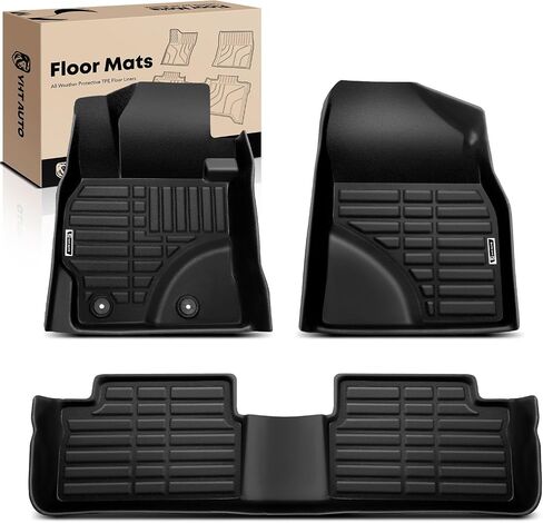 YHTAUTO Floor Mats Fit 2007-2013 Toyota Corolla Sedan, TPE All Weather Floor Liner Odorless Custom Fit Car Mats, 1st 2nd Row Corolla Accessories in Kuwait