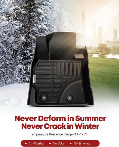 YHTAUTO Floor Mats Fit 2007-2013 Toyota Corolla Sedan, TPE All Weather Floor Liner Odorless Custom Fit Car Mats, 1st 2nd Row Corolla Accessories in Kuwait