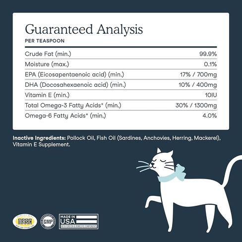 Fera Pet Organics Omega 3 Fish Oil with Vitamin E for Dogs & Cats, Vet Created Supplement to Boost Immune System, Support Brain Function, Nourish Skin and Coat of Pets, 8 Oz, 48 Servings in Kuwait