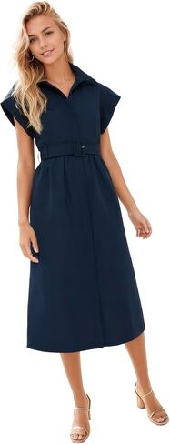 Womens 2025 Summer Short Sleeves Midi Dress Casual Button Down Long Dress with Belt in Saudi Arabia