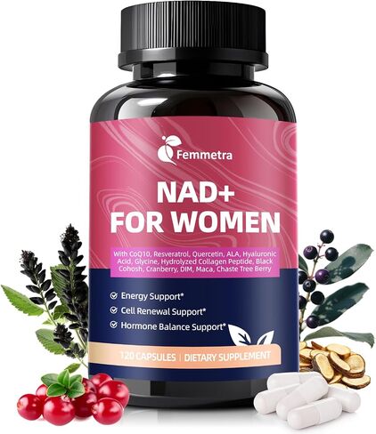 NAD Supplements for Women - NAD Resveratrol Supplement with CoQ10, DIM & Hyaluronic Acid - Liposomal NAD+ Supports Hormone Balance, Mitochondrial Health, Anti-Aging & Cellular Renewal - 120 Capsules in Saudi Arabia