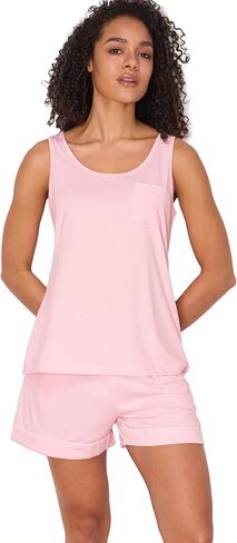 GYS Bamboo Viscose Women Pajama Sets Sleeveless Tank Top with Shorts Summer Lounge Sets in Saudi Arabia
