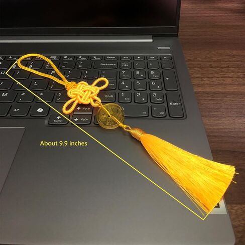 Crystal Feng Shui Coin, purple Tassels Chinese knot, combines traditional Chinese good luck charms with modern crystal energy, wealth, good fortune and success. 1 pack in Kuwait