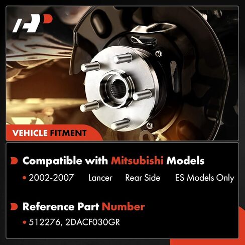 A-Premium الخلفي محمل وتجميع المحور مع حلقة ABS و 4-LUG متوافقة مع Mitsubishi Lancer 2002 2003 2004 2005 2007 & L4 2.0L فقط in Saudi Arabia