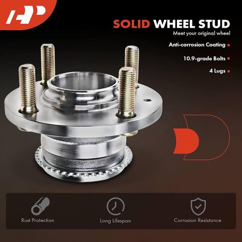 A-Premium الخلفي محمل وتجميع المحور مع حلقة ABS و 4-LUG متوافقة مع Mitsubishi Lancer 2002 2003 2004 2005 2007 & L4 2.0L فقط in Saudi Arabia
