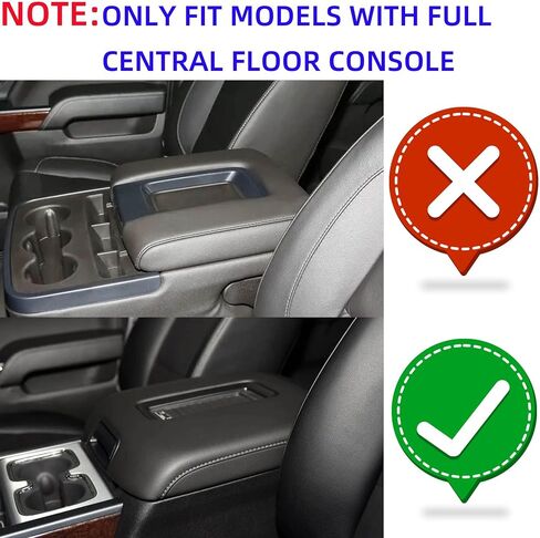 Dasbecan Armrest Center Center Cover Cover Kit (Full Central Floor) متوافق مع 2014-2018 Chevy Silverado & GMC Sierra 1500 2500 3500 2015-2020 Tahoe Yukon Suburban يحل محل 0227083AA 22861304 in Saudi Arabia