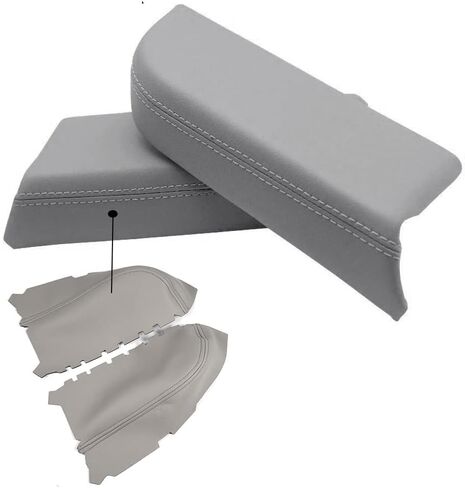 G-PLUS Gray 2PCS Front Door Armrest Leather Cover Center Console, Compatible with Honda Pilot 2009 2010 2011 2012 2013 2014 2015, Door Panels Armrest Cover Skin Left & Right in Saudi Arabia