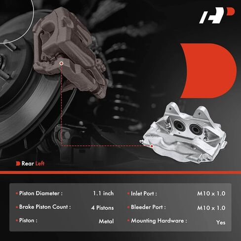 A-Premium Disc-Disciper Assembly متوافق مع نماذج فولفو المختارة-S60 R 2004-2007 ، V70 R 2005-2007 ، 2.5L-جانب السائق الأيسر الخلفي in Saudi Arabia