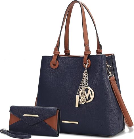MKF Collection Tote Bag for Women With Wallet, Vegan Leather Top-Handle Handbag Crossover Purse by Mia k in Saudi Arabia