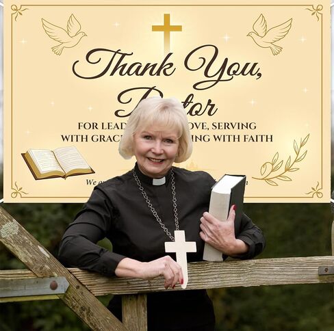 نحن نحب شعار القس لدينا - 70.87 "× 45.3" لافتة تقدير القس لأحداث الكنيسة ، أو زخارف تقدير القس لذكرى رجال الدين ، أو خدمة الأحد ، أو الاحتفال بالتقاعد in Kuwait