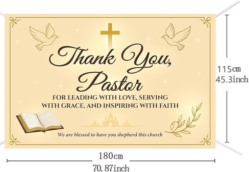 نحن نحب شعار القس لدينا - 70.87 "× 45.3" لافتة تقدير القس لأحداث الكنيسة ، أو زخارف تقدير القس لذكرى رجال الدين ، أو خدمة الأحد ، أو الاحتفال بالتقاعد in Kuwait