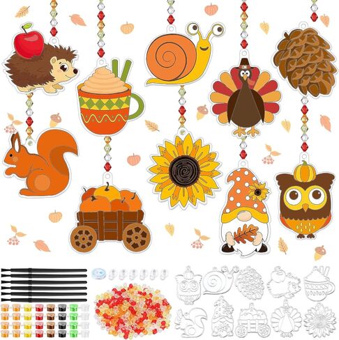 Yaomiao 30 مجموعات Summer Suncatchers Window Art Art Kits Diy Ice Cream Sun Casher Crafts Bulk Paint Window الخاص بك معلق الحلي لفصول عيد ميلاد المنزل. in Kuwait