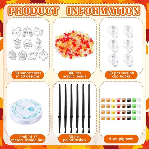 Yaomiao 30 مجموعات Summer Suncatchers Window Art Art Kits Diy Ice Cream Sun Casher Crafts Bulk Paint Window الخاص بك معلق الحلي لفصول عيد ميلاد المنزل. in Kuwait