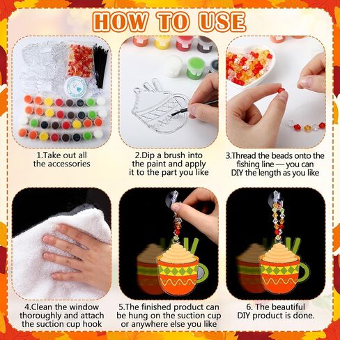Yaomiao 30 مجموعات Summer Suncatchers Window Art Art Kits Diy Ice Cream Sun Casher Crafts Bulk Paint Window الخاص بك معلق الحلي لفصول عيد ميلاد المنزل. in Kuwait