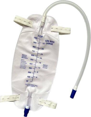 lifevv 3 Pack 750ml Catheter Leg Bag Urinary Drainage Bag, with 3 Eighteen-inch Tubing, Anti-Reflux Valve, Cloth Straps,Easy Lever Outlet Tap in Kuwait