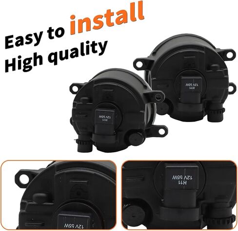 Front Fog Lights Lamps Assembly Compatible with Sienna 2018 2019 2020 Chrome w/Bezel + Wiring Harness + Switch 1210-08020 81220-08020 TL192967DT in Saudi Arabia