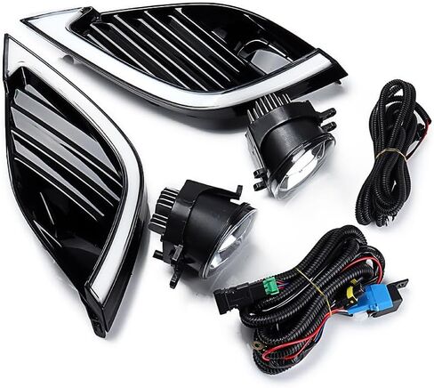 زوج 72W LED DRL ، مصابيح الإشارة المتسلسلة أضواء الضباب مع تسخير الأسلاك ، التبديل ، التتابع ، الصمامات المدمجة متوافقة مع 2018-2020 Toyota Camry Se Xse Trd Driver Sides To1039209 ، To1038209 in Saudi Arabia