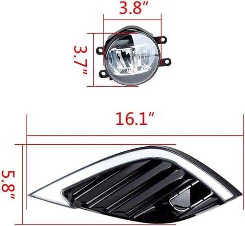زوج 72W LED DRL ، مصابيح الإشارة المتسلسلة أضواء الضباب مع تسخير الأسلاك ، التبديل ، التتابع ، الصمامات المدمجة متوافقة مع 2018-2020 Toyota Camry Se Xse Trd Driver Sides To1039209 ، To1038209 in Saudi Arabia
