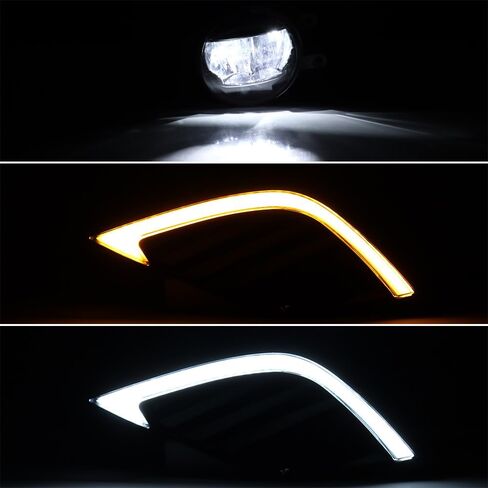 زوج 72W LED DRL ، مصابيح الإشارة المتسلسلة أضواء الضباب مع تسخير الأسلاك ، التبديل ، التتابع ، الصمامات المدمجة متوافقة مع 2018-2020 Toyota Camry Se Xse Trd Driver Sides To1039209 ، To1038209 in Saudi Arabia