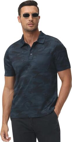 Mofiz Mens Camo Polo Golf Tirts خفيفة الوزن جاف ملاء in Kuwait