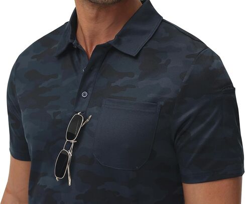 Mofiz Mens Camo Polo Golf Tirts خفيفة الوزن جاف ملاء in Kuwait