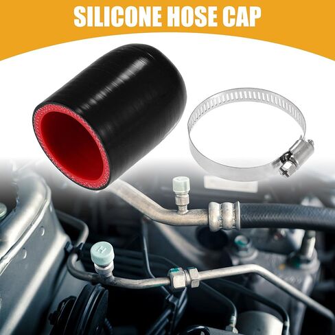 1 Set 42mm 1.65" ID Universal Silicone Hose Cap Intake Vacuum Hose End Plug - Car for Coolant Heater Bypass Vacuum Water Port - Silicone Black Red in Saudi Arabia