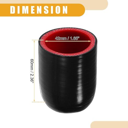 1 Set 42mm 1.65" ID Universal Silicone Hose Cap Intake Vacuum Hose End Plug - Car for Coolant Heater Bypass Vacuum Water Port - Silicone Black Red in Saudi Arabia