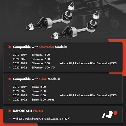 A-Premium 2 X Front Sway Bar Links Bar Bar Bar ، متوافقة مع شيفروليه سيلفرادو 1500 2019-2023 ، سيلفرادو 1500 Ltd 2022 & GMC Sierra 1500 2019-2023 ، GMC Sierra 1500 Limited 2022 in Saudi Arabia