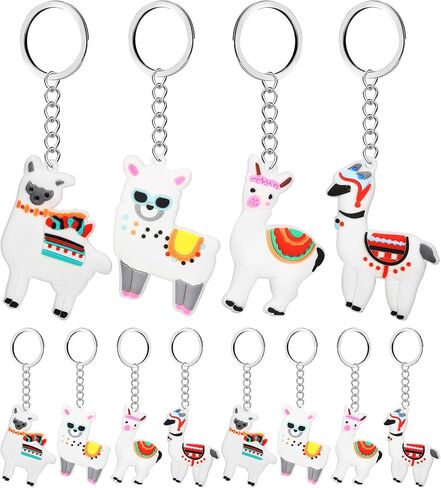 Alipis 12pcs alpaca key kains لطيف كرتون مفتاح fobs معلقة حلقات مفاتيح كيس كيس in Kuwait