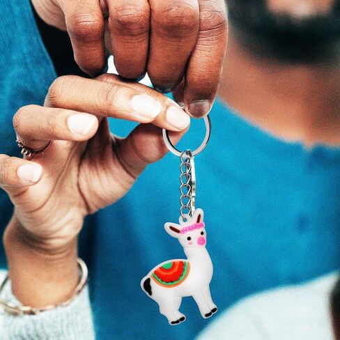 Alipis 12pcs alpaca key kains لطيف كرتون مفتاح fobs معلقة حلقات مفاتيح كيس كيس in Kuwait