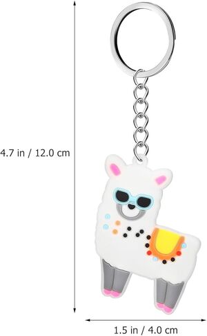 Alipis 12pcs alpaca key kains لطيف كرتون مفتاح fobs معلقة حلقات مفاتيح كيس كيس in Kuwait