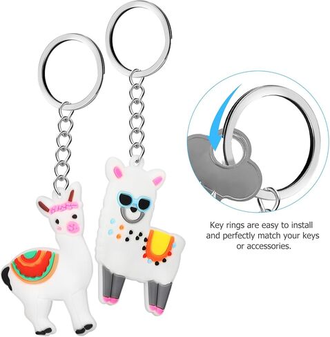 Alipis 12pcs alpaca key kains لطيف كرتون مفتاح fobs معلقة حلقات مفاتيح كيس كيس in Kuwait