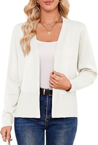 Yekaty Lightweight Cardigans for Women Summer Cropped Open Front Spring Cardigans Long Sleeve Jackets, S-2XL in Kuwait