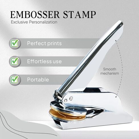 Book Embosser Personalized | Custom Embosser Logo | from The Library of Book Stamp | Personalised Wedding Embosser | Storage Box & 10 Gold Stickers | Book Lover Gifts in Saudi Arabia