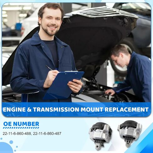 2pcs Engine Mounts Left&Right 22-11-6-860-487 22-11-6-860-488 Compatible with 530i/ 530i xDrive 2017 2018 2019 After-Market Parts in Saudi Arabia