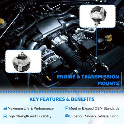2pcs Engine Mounts Left&Right 22-11-6-860-487 22-11-6-860-488 Compatible with 530i/ 530i xDrive 2017 2018 2019 After-Market Parts in Saudi Arabia