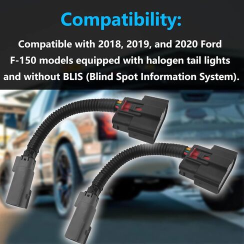 2pcs هالوجين إلى محول توصيل موصل محول تسخير التحويل الخلفي LED ، يناسب شاحنات Ford F-150 2018-2020 ، يتطلب Halogen w/o bliss LED forscan (غير متضمن) in Saudi Arabia