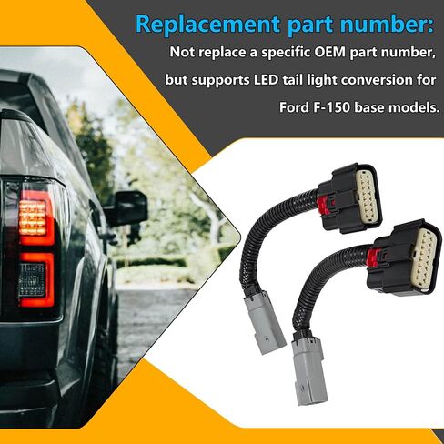 2pcs هالوجين إلى محول توصيل موصل محول تسخير التحويل الخلفي LED ، يناسب شاحنات Ford F-150 2018-2020 ، يتطلب Halogen w/o bliss LED forscan (غير متضمن) in Saudi Arabia