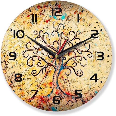 Vintage Wall Clocks Battery Operated,Life of Tree Clock for Living Room,Decorative Wall Clock for Living Room,Bedroom,Bathroom,Kitchen,10 Inch in Kuwait