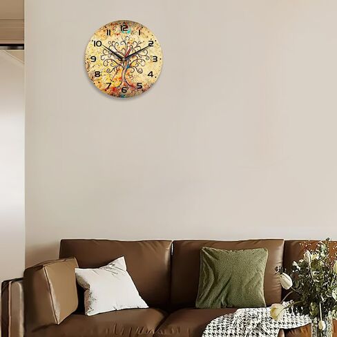 Vintage Wall Clocks Battery Operated,Life of Tree Clock for Living Room,Decorative Wall Clock for Living Room,Bedroom,Bathroom,Kitchen,10 Inch in Kuwait