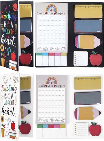 Teacher Sticky Notes Set,Teacher Notepad Blackboard,Self-Stick Note Pads,Teacher Appreciation Gifts,Self-Adhesive Personalized Sticky Notes,Teaching is a Work of Heart,School Supplies in Kuwait
