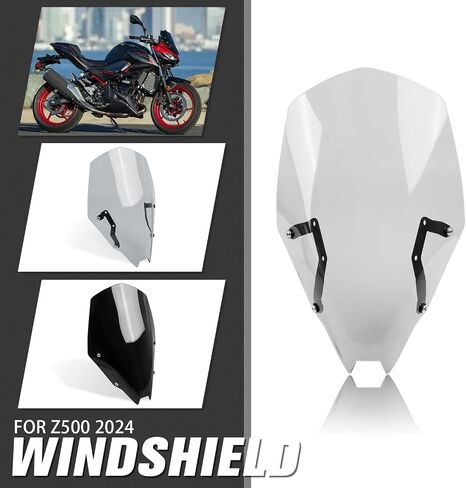 بديل الزجاج الأمامي للدراجات النارية الزجاج الأمامي لـ Kawasaki Z500 Z 500 SE ABS 2024 2025 PC in Saudi Arabia