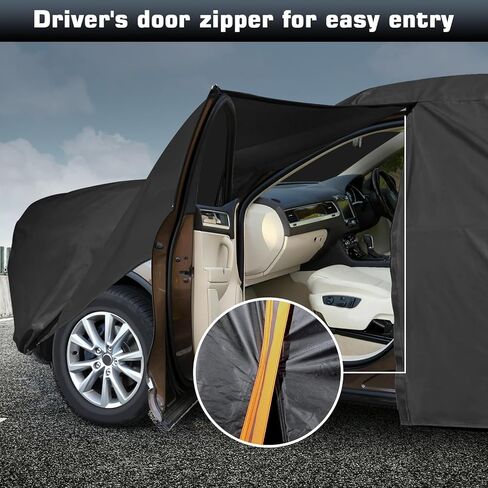 Waterproof SUV Car Cover Custom Fit for 2016-2022 Honda HR-V, All Weather Outdoor SUV Car Covers with Zipper Door, Windproof Bands Cover,Reflective Strip for Snow Rain Dust Cover,Sun UV Protection in Kuwait
