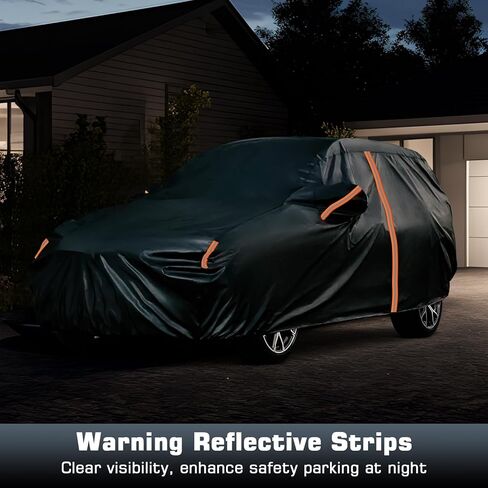 Waterproof SUV Car Cover Custom Fit for 2016-2022 Honda HR-V, All Weather Outdoor SUV Car Covers with Zipper Door, Windproof Bands Cover,Reflective Strip for Snow Rain Dust Cover,Sun UV Protection in Kuwait
