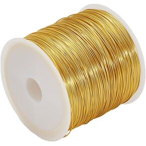 Mayjoydiy 328 قدمًا حقيقية 18 كيلو سلك مطلي بالذهب 0.3 مم 28 سلك المجوهرات الحرف الذهبي مشوهات النحاس مقاومة in Kuwait