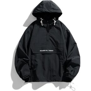 Men's Spring and Autumn pullover jacket with casual patchwork hooded drawstring kangaroo pocket jacket in Saudi Arabia
