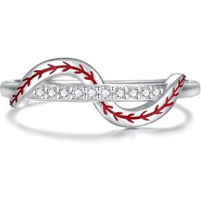 Sterling Silver Baseball Softball Volleyball Football Ring Sports Rings Jewelry Gifts for Women Player Team in Kuwait
